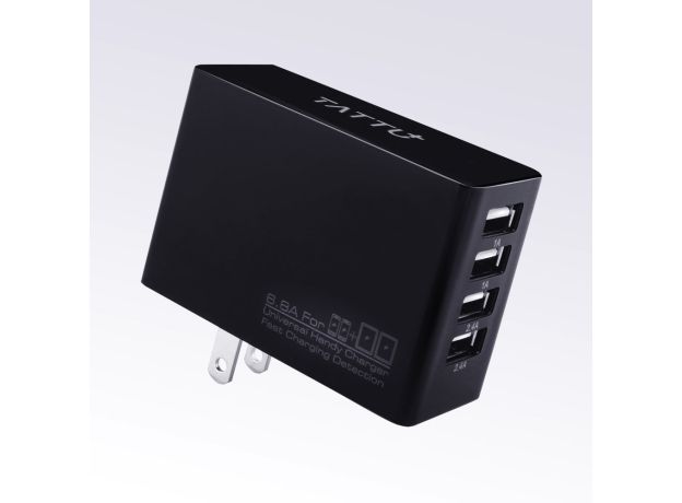 Tattu 34W 4 Portlu USB AC Adaptör 6.8A Wall Charger for iPhone, iPad, Samsung, Smartphones and Tablets