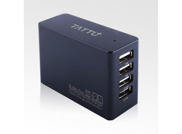 Tattu 34W 4 Portlu USB AC Adaptör 6.8A Wall Charger for iPhone, iPad, Samsung, Smartphones and Tablets