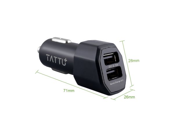 TATTU 30W Double Portlu Quick Charge 3.0 Car Charger