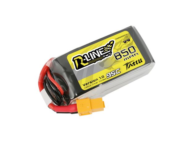 Tattu 850mAh 4S 95C 14.8V LiPo Batarya | XT60 Konnektör | R-Line 1.0