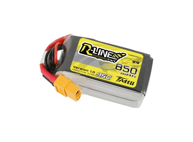 Tattu 850mAh 4S 95C 14.8V LiPo Batarya | XT60 Konnektör | R-Line 1.0