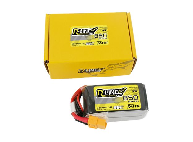 Tattu 850mAh 4S 95C 14.8V LiPo Batarya | XT60 Konnektör | R-Line 1.0