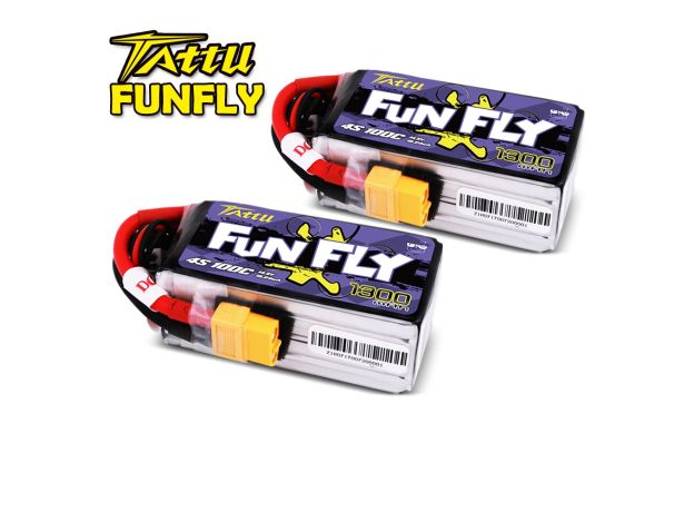 Tattu 1300mAh 4S 100C 14.8V LiPo Batarya | XT60 Konnektör | FunFly