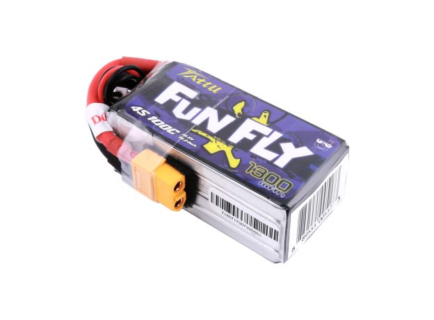 Tattu 1300mAh 4S 100C 14.8V LiPo Batarya | XT60 Konnektör | FunFly