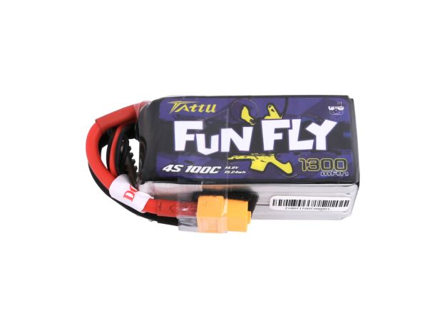 Tattu 1300mAh 4S 100C 14.8V LiPo Batarya | XT60 Konnektör | FunFly