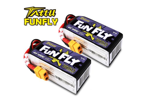 Tattu 1550mAh 4S 100C 14.8V LiPo Batarya | XT60 Konnektör | FunFly