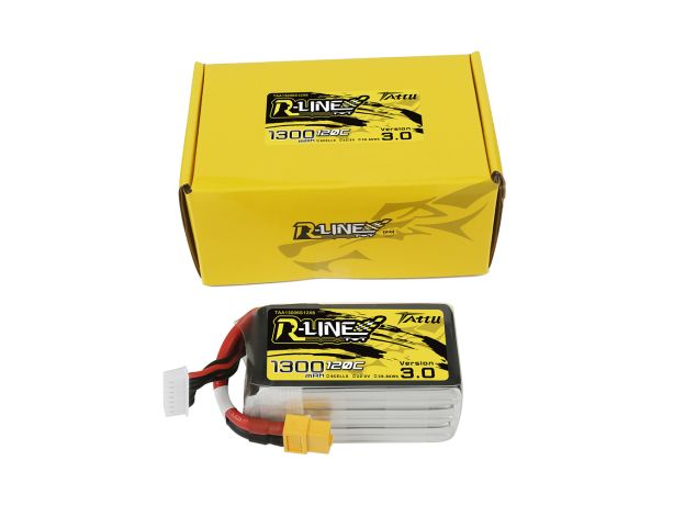Tattu 1300mAh 6S 120C 22.2V LiPo Batarya | XT60 Konnektör | R-Line 3.0