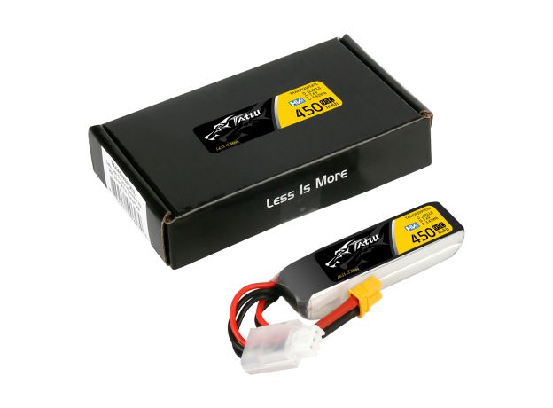 Tattu 450mAh 2S 95C 7.6V(HV) Long LiPo Batarya | XT30 Konnektör | FPV Classic