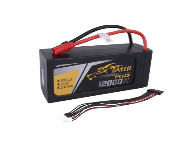 Tattu 12000mAh 6S 15C 22.2V Smart LiPo Batarya | AS150 / XT150 Konnektör | Tattu Plus (New Version)