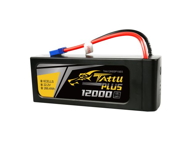 Tattu 12000mAh 6S 15C 22.2V Smart LiPo Batarya | EC5 Konnektör | Tattu Plus (New Version)