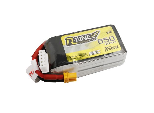 Tattu 650mAh 4S 95C 14.8V LiPo Batarya | XT30 Konnektör | R-Line 1.0