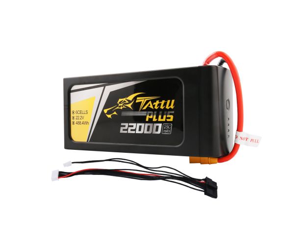 Tattu 22000mAh 6S 25C 22.2V Smart LiPo Batarya | XT90-S Konnektör | Tattu Plus (New Version)