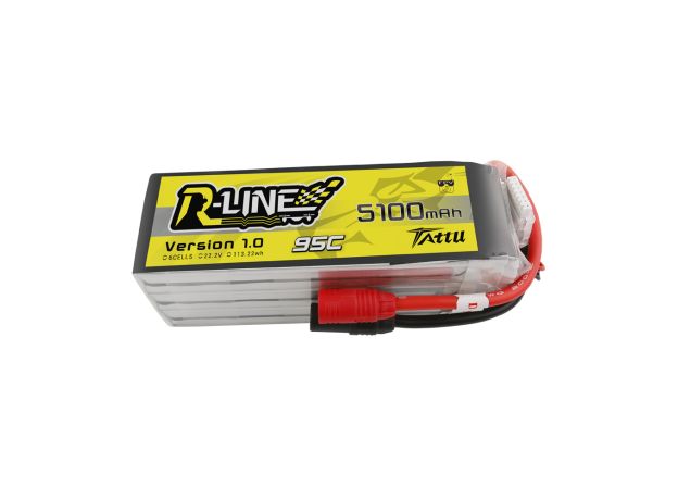 Tattu 5100mAh 6S 95C 22.2V LiPo Batarya | AS150 Konnektör | R-Line 1.0