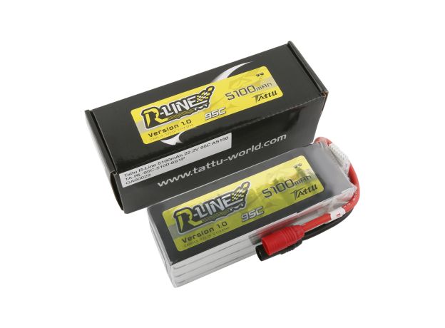 Tattu 5100mAh 6S 95C 22.2V LiPo Batarya | AS150 Konnektör | R-Line 1.0