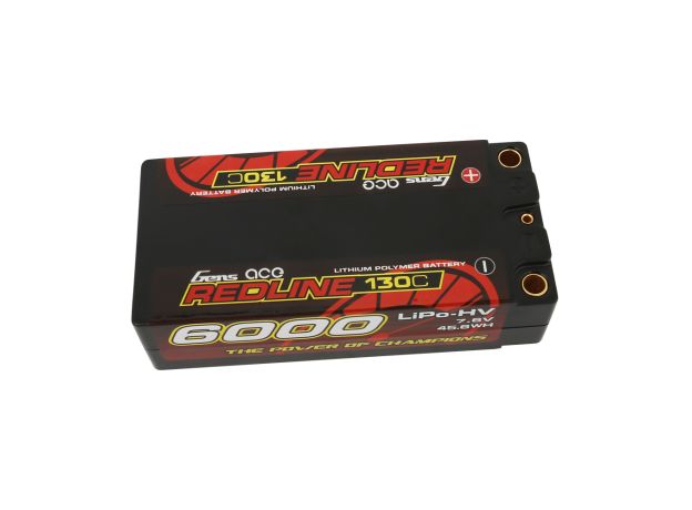 Gens ace 6000mAh 2S 130C 7.6V(HV) LiPo Batarya | 5.0mm bullet | Kırmızıline 1.0
