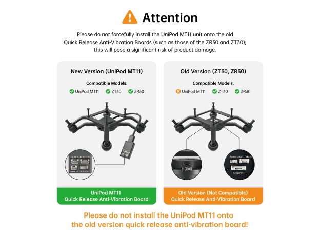 Reebot UniPod MT11 Çok Sensörlü Gimbal Kamera — Standart Set (Hızlı Sökülen Titreşim Önleyici Kart Dahil)