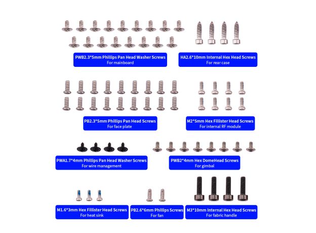RadioMaster GX12 Radio Screw Set