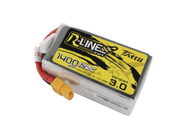 Tattu 1400mAh 6S 120C 22.2V LiPo Batarya | XT60 Konnektör | R-Line 3.0