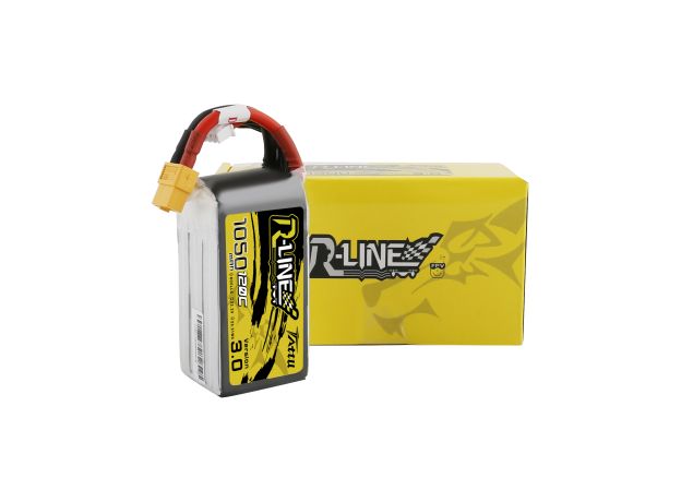Tattu 1050mAh 6S 120C 22.2V LiPo Batarya | XT60 Konnektör | R-Line 3.0