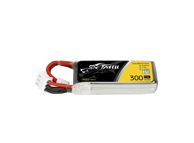 Tattu 300mAh 2S 75C 7.6V(HV) LiPo Batarya | JST-PHR Konnektör | FPV Classic