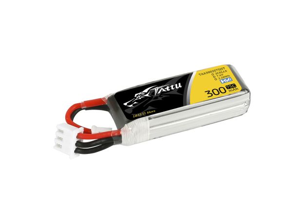 Tattu 300mAh 2S 75C 7.6V(HV) LiPo Batarya | JST-PHR Konnektör | FPV Classic