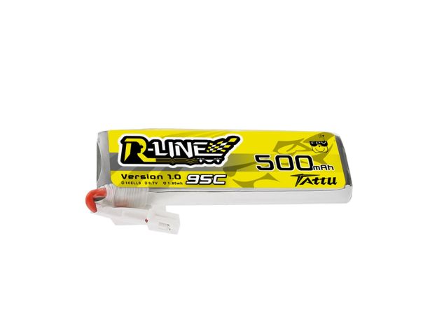 Tattu 500mAh 1S 95C 3.7V LiPo Batarya | JST-PHR Konnektör | R-Line 1.0