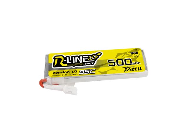 Tattu 500mAh 1S 95C 3.7V LiPo Batarya | JST-PHR Konnektör | R-Line 1.0