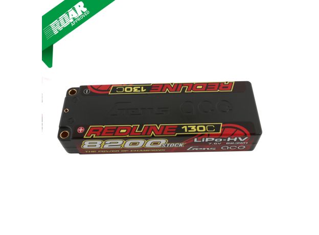 Gens ace 8200mAh 2S 130C 7.6V(HV) LiPo Batarya | 5.0mm bullet | Kırmızıline 1.0
