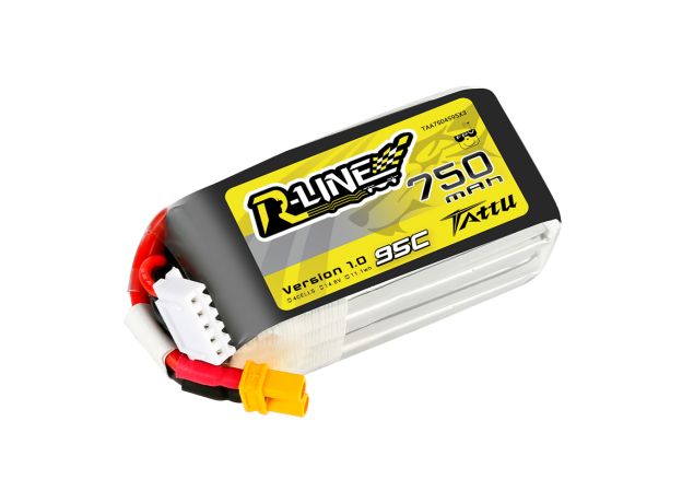 Tattu 750mAh 4S 95C 14.8V LiPo Batarya | XT30 Konnektör | R-Line 1.0