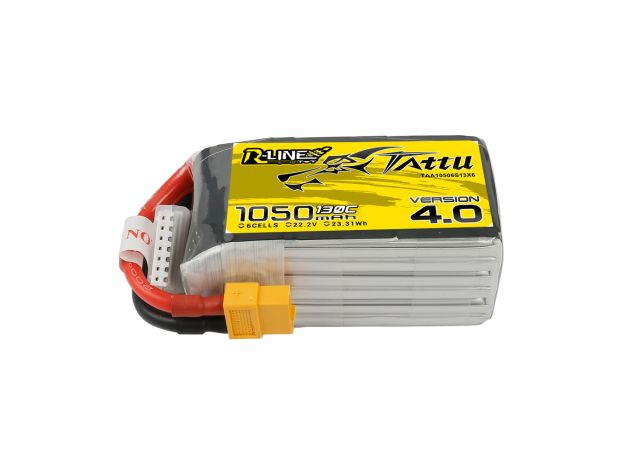 Tattu 1050mAh 6S 130C 22.2V LiPo Batarya | XT60 Konnektör | R-Line 4.0