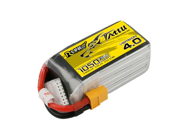 Tattu 1050mAh 6S 130C 22.2V LiPo Batarya | XT60 Konnektör | R-Line 4.0