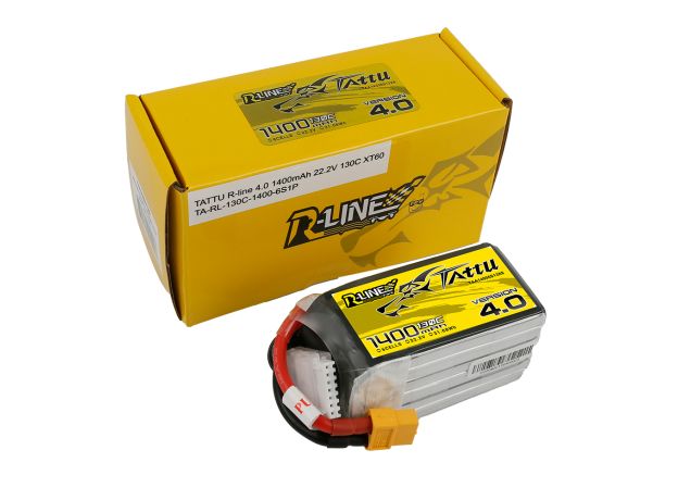 Tattu 1400mAh 6S 130C 22.2V LiPo Batarya | XT60 Konnektör | R-Line 4.0