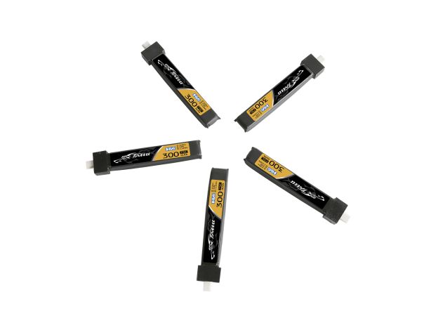 Tattu 300mAh 1S 75C 3.8V(HV) LiPo Batarya | BT 2.0 Konnektör | FPV Classic (5pcs)