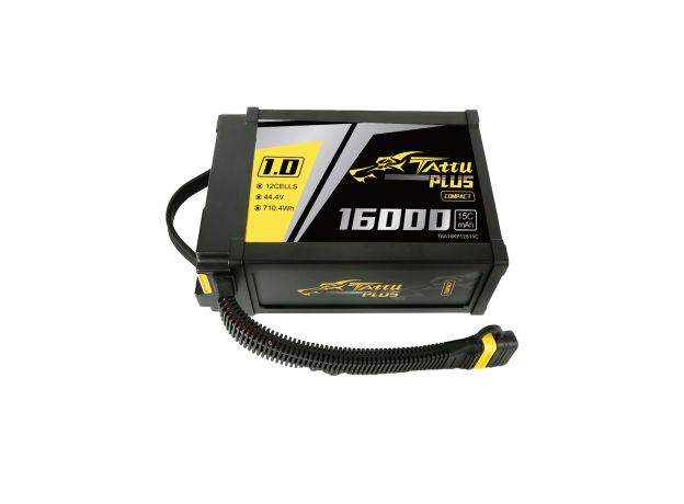 Tattu 16000mAh 12S 15C 44.4V Smart LiPo Batarya | AS150U Konnektör | Tattu Plus 1.0 (Compact Version)
