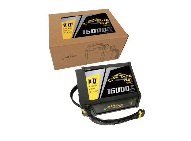 Tattu 16000mAh 12S 15C 44.4V Smart LiPo Batarya | AS150U Konnektör | Tattu Plus 1.0 (Compact Version)