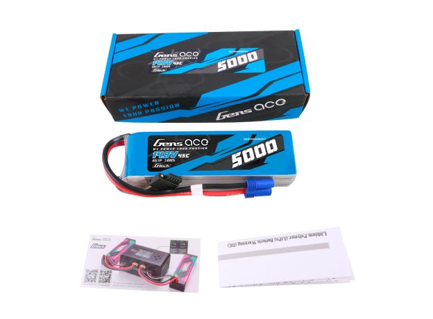 Gens ace 5000mAh 4S 45C 14.8V LiPo Batarya | EC5 Konnektör | Air Classic