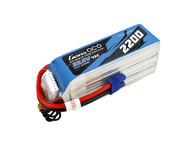 Gens ace 2200mAh 6S 45C 22.2V LiPo Batarya | EC3 Konnektör | Air Classic (Non-G-Tech)