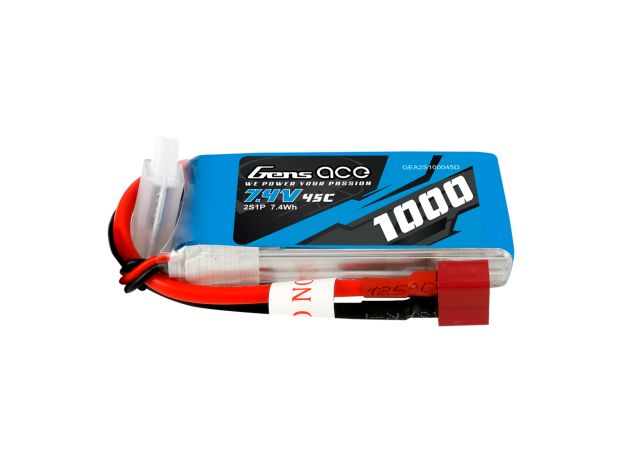 Gens ace 1000mAh 2S 45C 7.4V LiPo Batarya | Deans Konnektör | Air Classic (Non-G-Tech)