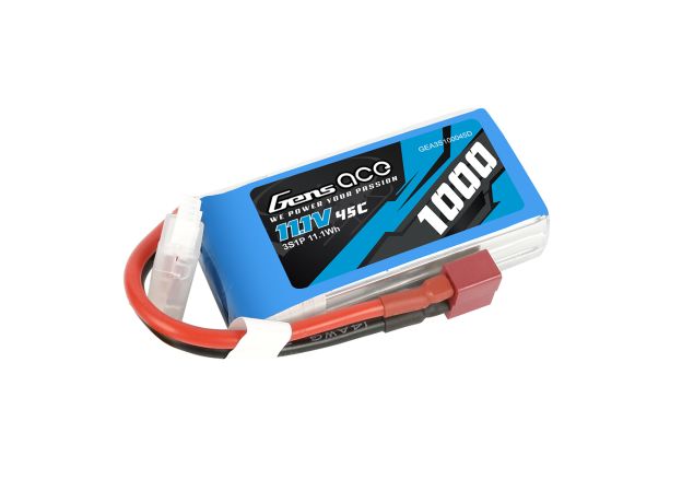 Gens ace 1000mAh 3S 45C 11.1V LiPo Batarya | Deans Konnektör | Air Classic (Non-G-Tech)