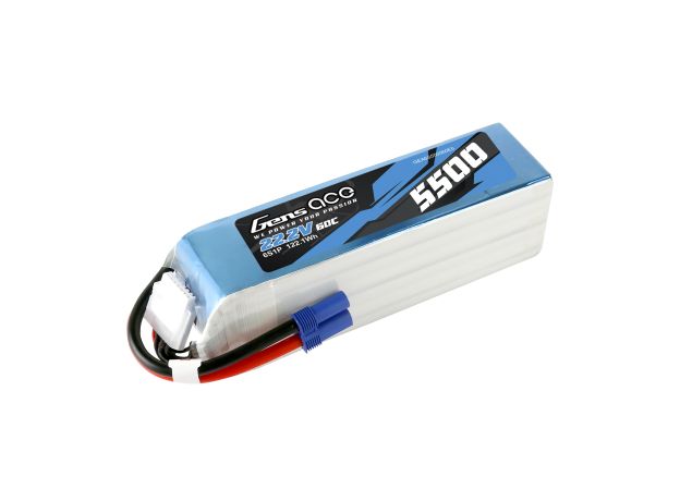 Gens ace 5500mAh 6S 60C 22.2V LiPo Batarya | EC5 Konnektör | Air Classic (Non-G-Tech)