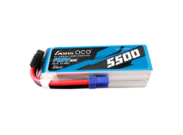 Gens ace 5500mAh 4S 60C 14.8V LiPo Batarya | EC5 Konnektör | Air Classic