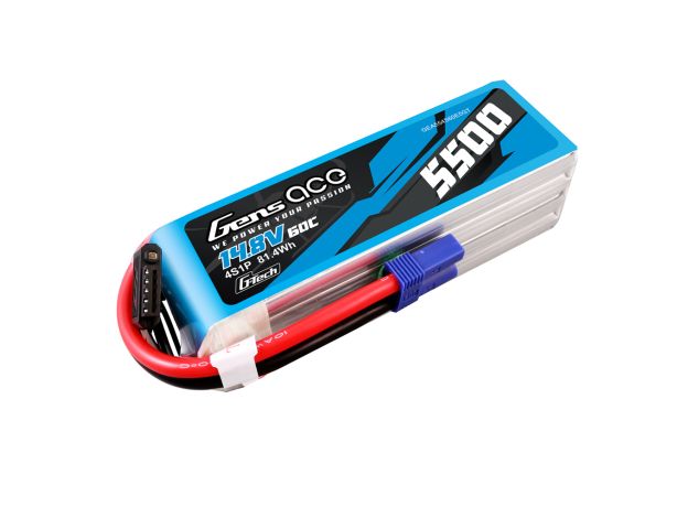 Gens ace 5500mAh 4S 60C 14.8V LiPo Batarya | EC5 Konnektör | Air Classic