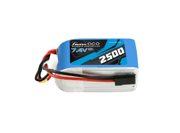 Gens ace 2500mAh 2S 7.4V Hump LiPo Batarya | JR-3P Konnektör | TX&RX