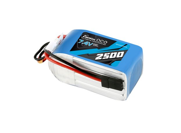 Gens ace 2500mAh 2S 7.4V Hump LiPo Batarya | JR-3P Konnektör | TX&RX