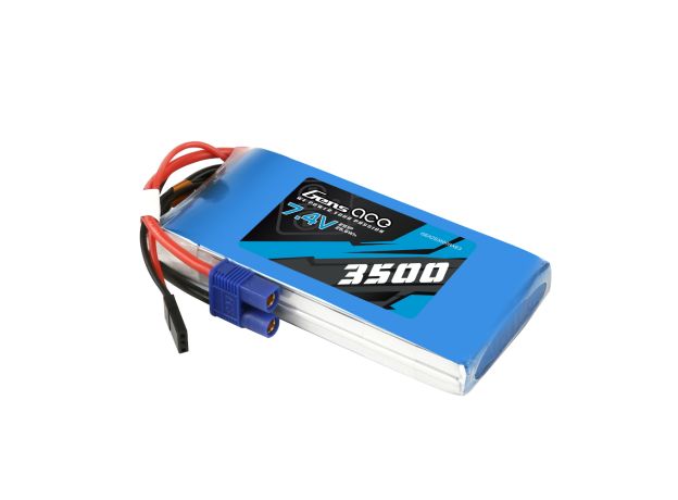 Gens ace 3500mAh 2S 7.4V LiPo Batarya | EC3 / JR Konnektör | TX&RX