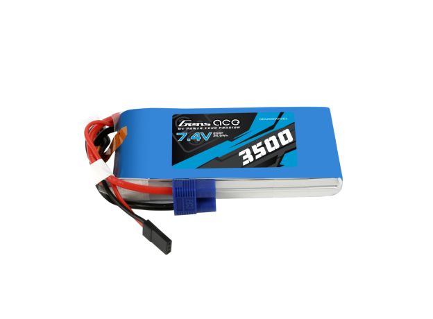Gens ace 3500mAh 2S 7.4V LiPo Batarya | EC3 / JR Konnektör | TX&RX