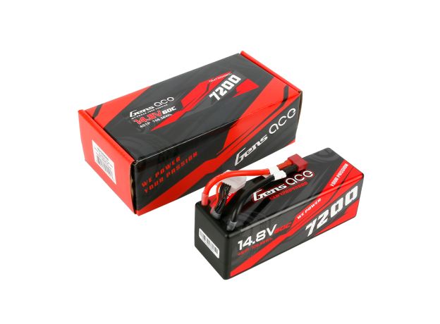 Gens ace 7200mAh 4S 60C 14.8V LiPo Batarya | Sert Kasalı | Deans Konnektör | Car Classic (Non-G-Tech)