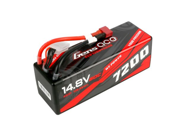 Gens ace 7200mAh 4S 60C 14.8V LiPo Batarya | Sert Kasalı | Deans Konnektör | Car Classic (Non-G-Tech)