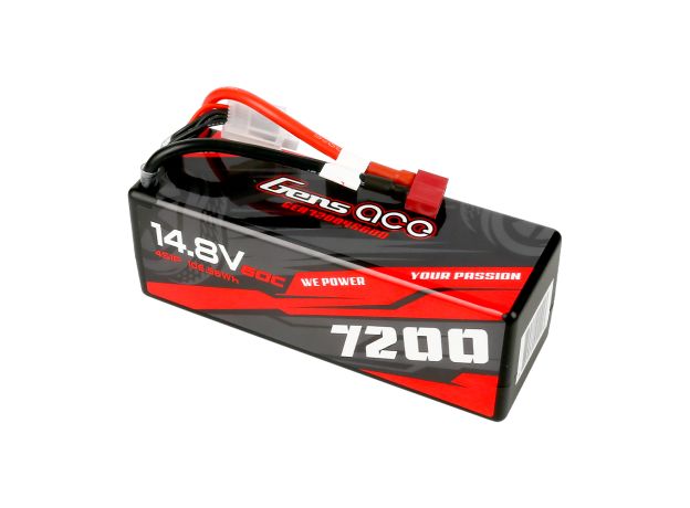 Gens ace 7200mAh 4S 60C 14.8V LiPo Batarya | Sert Kasalı | Deans Konnektör | Car Classic (Non-G-Tech)
