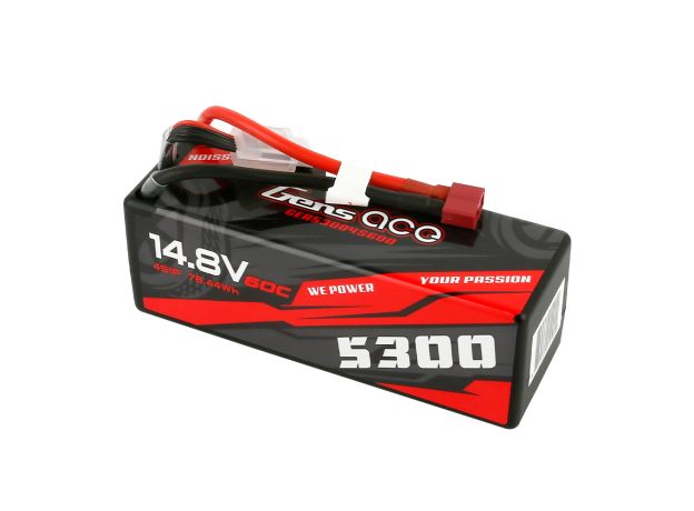 Gens ace 5300mAh 4S 60C 14.8V LiPo Batarya | Sert Kasalı | Deans Konnektör | Car Classic (Non-G-Tech)